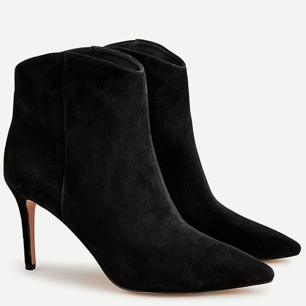 J. Crew Suede Pointed Toe High Heel Ankle Boots Size 8